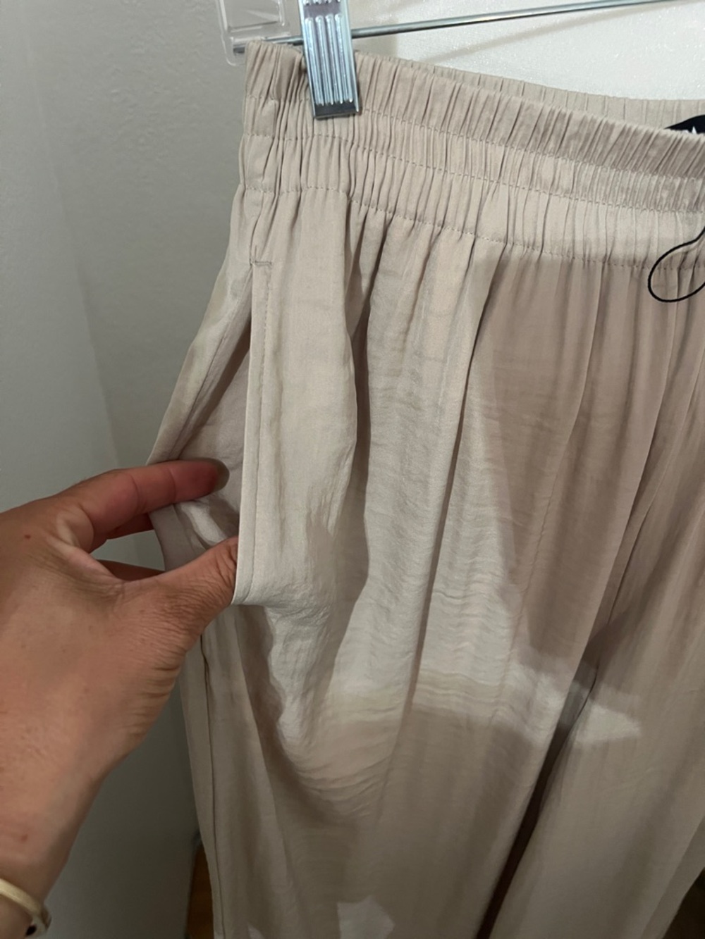 Zara Wide Leg pants Cream Medium - Picture 5 of 6